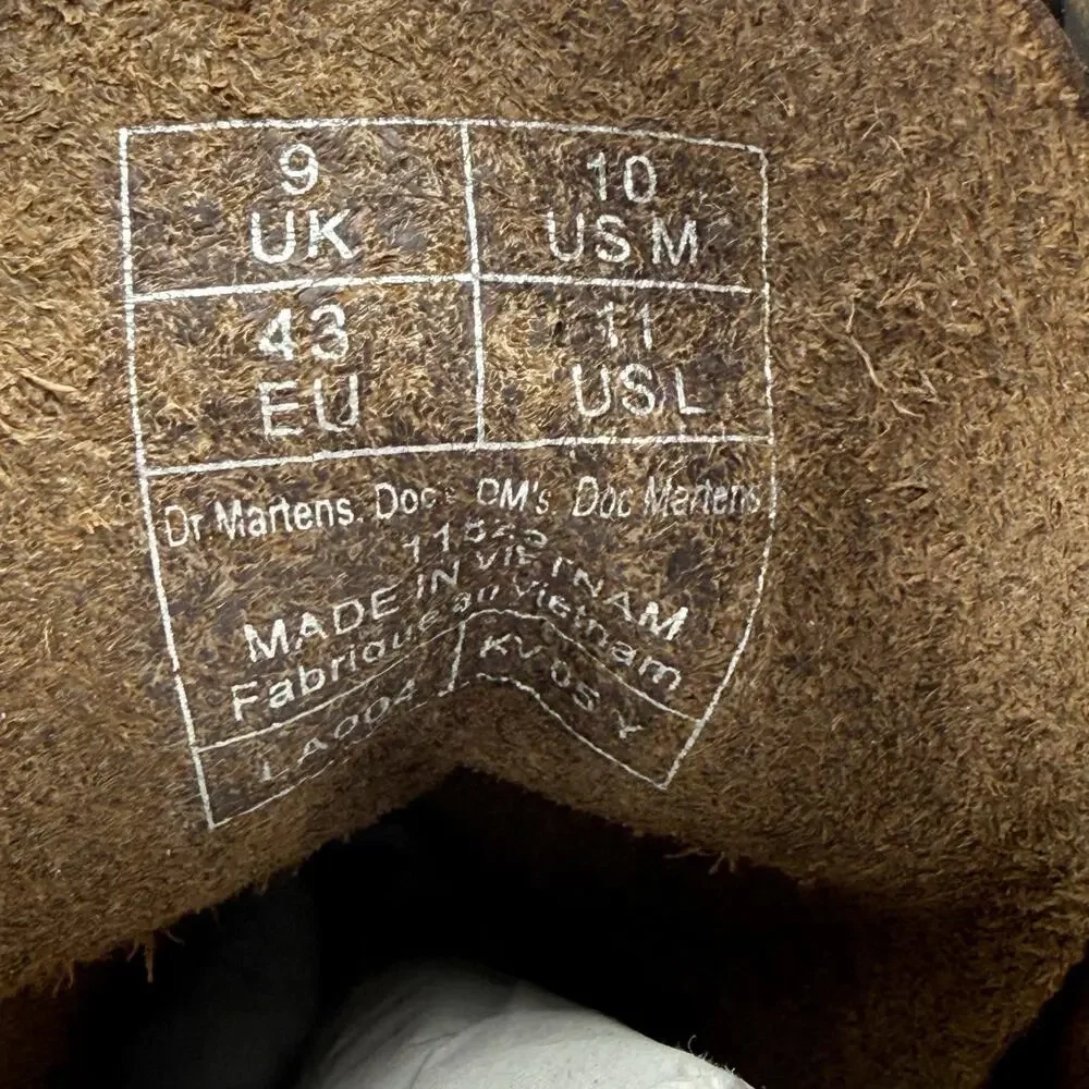 Dr. Martens Mens 1460 8 Eye Boots EU 43 US 10 Brown Leather Lace Up EUC